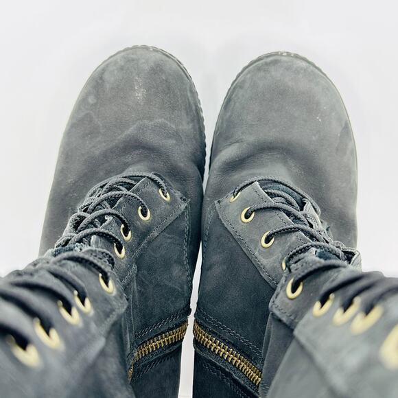 Timberland Women's Glancy 10 Inch Tall Black Nubuck Lace-Up Boots A199A Size 7.5 - Picture 9 of 11